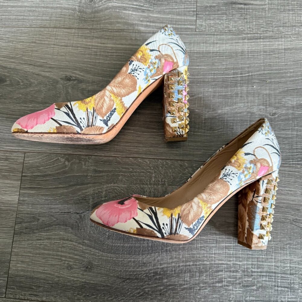 J Crew Collection Studded Floral Etta Pumps High Heels Limited Edition Sz 7.5 - Picture 2 of 7